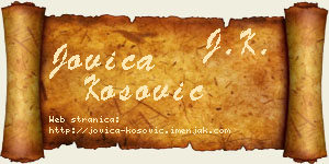 Jovica Kosović vizit kartica